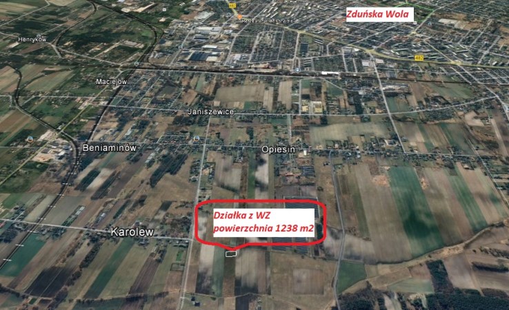 działka na sprzedaż - Zduńska Wola (gw), Opiesin